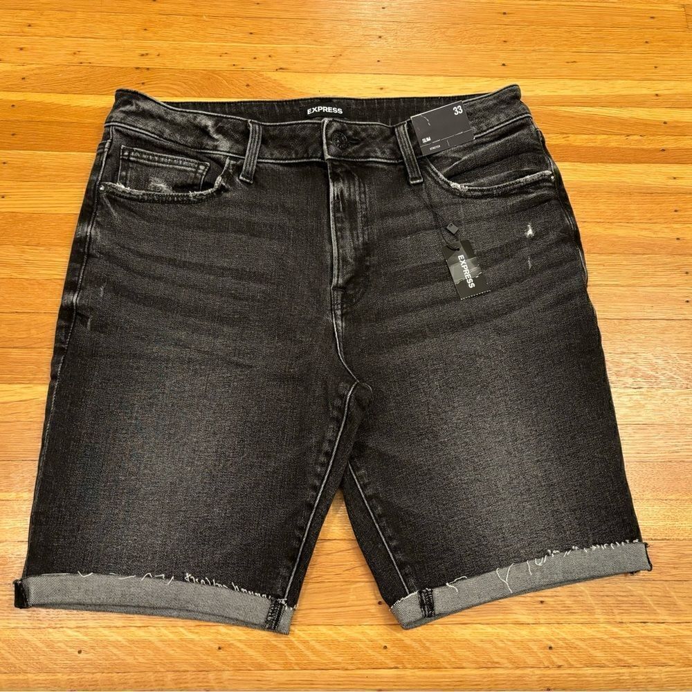 Express black Jean shorts NWT